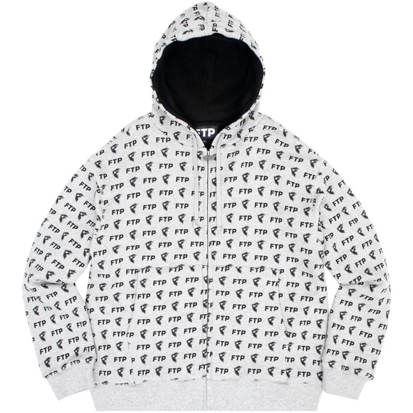 FTP Other - 💥SOLD💥FTP x Famous All Over Logo Zip Up Hoodie Heather Gray | Size XXL